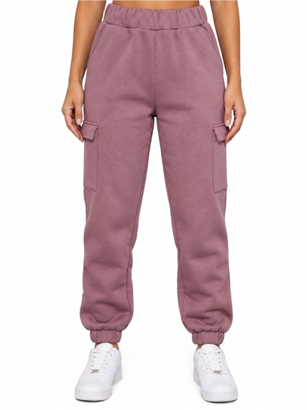 EXPRESS Women's Fleece Cargo Joggers Rose Pink - Small - NEW NWOT